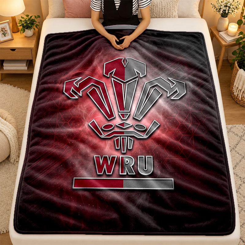 Flannel BlanketWales Rugby Warm Soft Throw Blanket for Indoor Sofa Bed Living Room Use