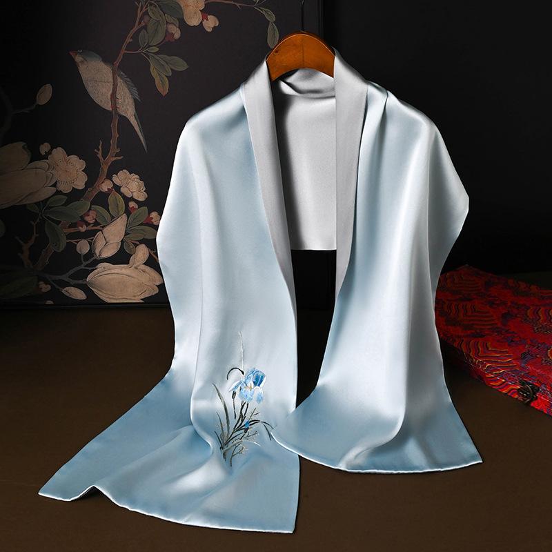 Silk scarf women s versatile spring and autumn silk scarf Suzhou silk embroidery mulberry silk gift mother mulberry silk silk scarf 155*35cm