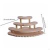 Corner Display Shelf Tiered Design 3 layer Wooden Stand SpaceSaving FanShaped Organizer Rack