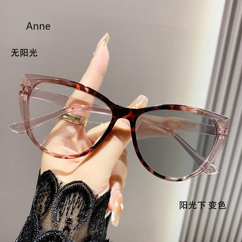 Óculos de Miopia Fotocromáticos Femininos Olho de Gato Acabados Vintage Masculinos para Exterior com Mudança de Cor Dioptria 0-1.0-1.5-4.0