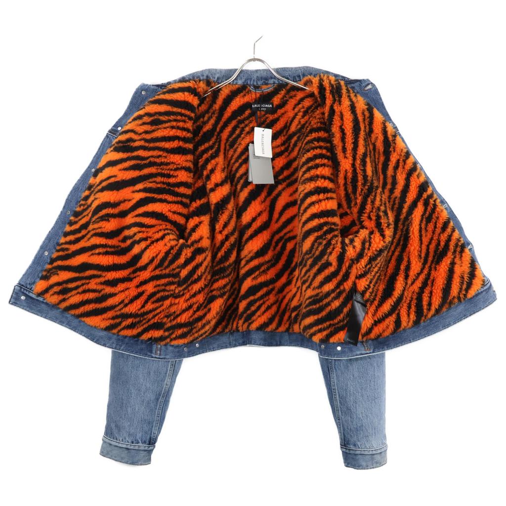Balenciaga Domestic Regular 657603 Tiger Boa Denim Jacket 42 blueUsed