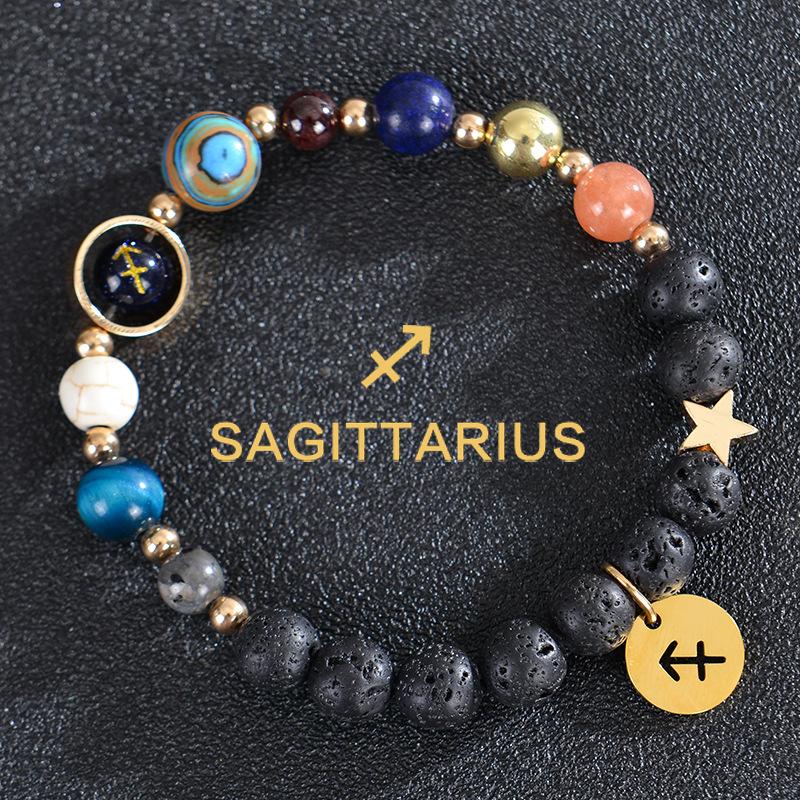 Eight major planets and twelve zodiac signs bracelet, frosted stone, bead bracelet, planets, Christmas gift, Stocking stuffers