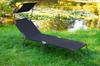 Foldable Garden Lounge With Roof Grey Steel Beach Chair Sun Chair