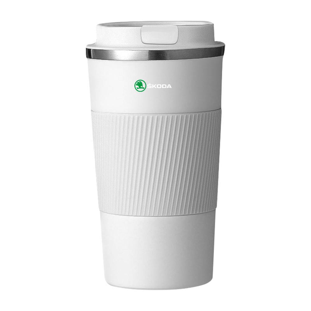 Car Thermos Cup Coffee Mug Stainless Steel Coffee Thermos Mug Badge For Skoda S VII Yeti Kamiq Kodiaq Karoq Octavia Fabia Rapid