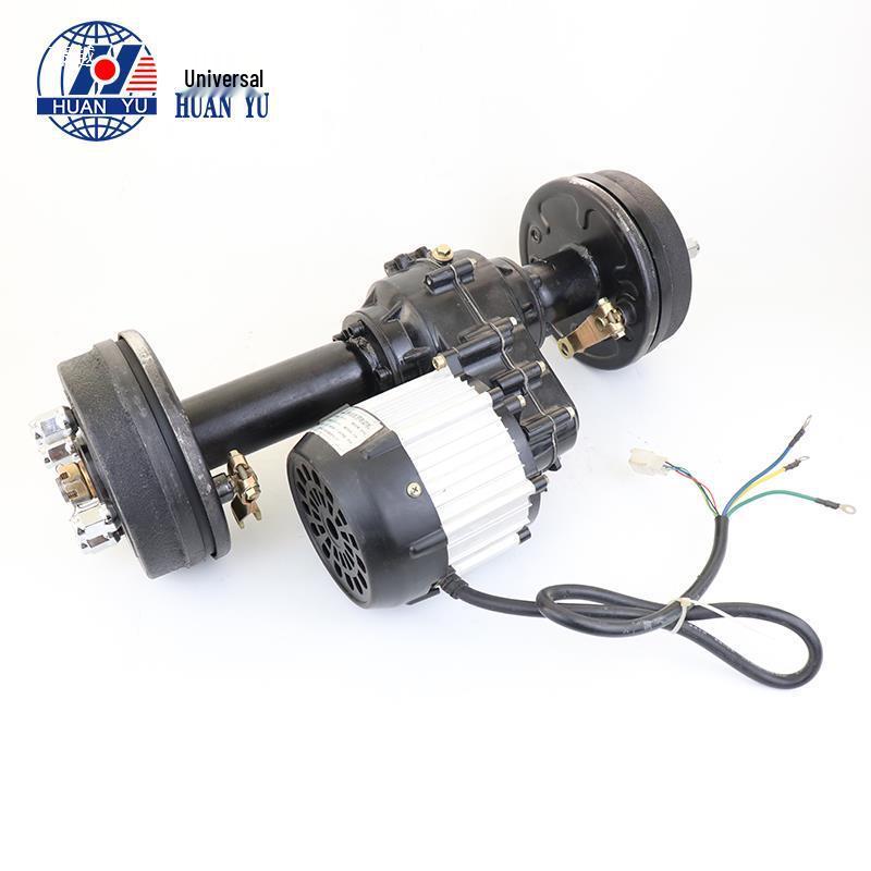 Electric Tricycle Rear Axle Assembly with Integrated Disc and Drum Brakes - Full Set of Accessories