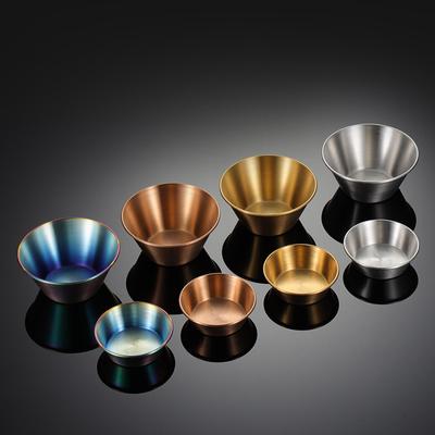 Customized 304 Stainless Steel Sauce Dish Cone Cake Mold Size Titanium Plated Egg Tart Small Wine Bowl Gift
