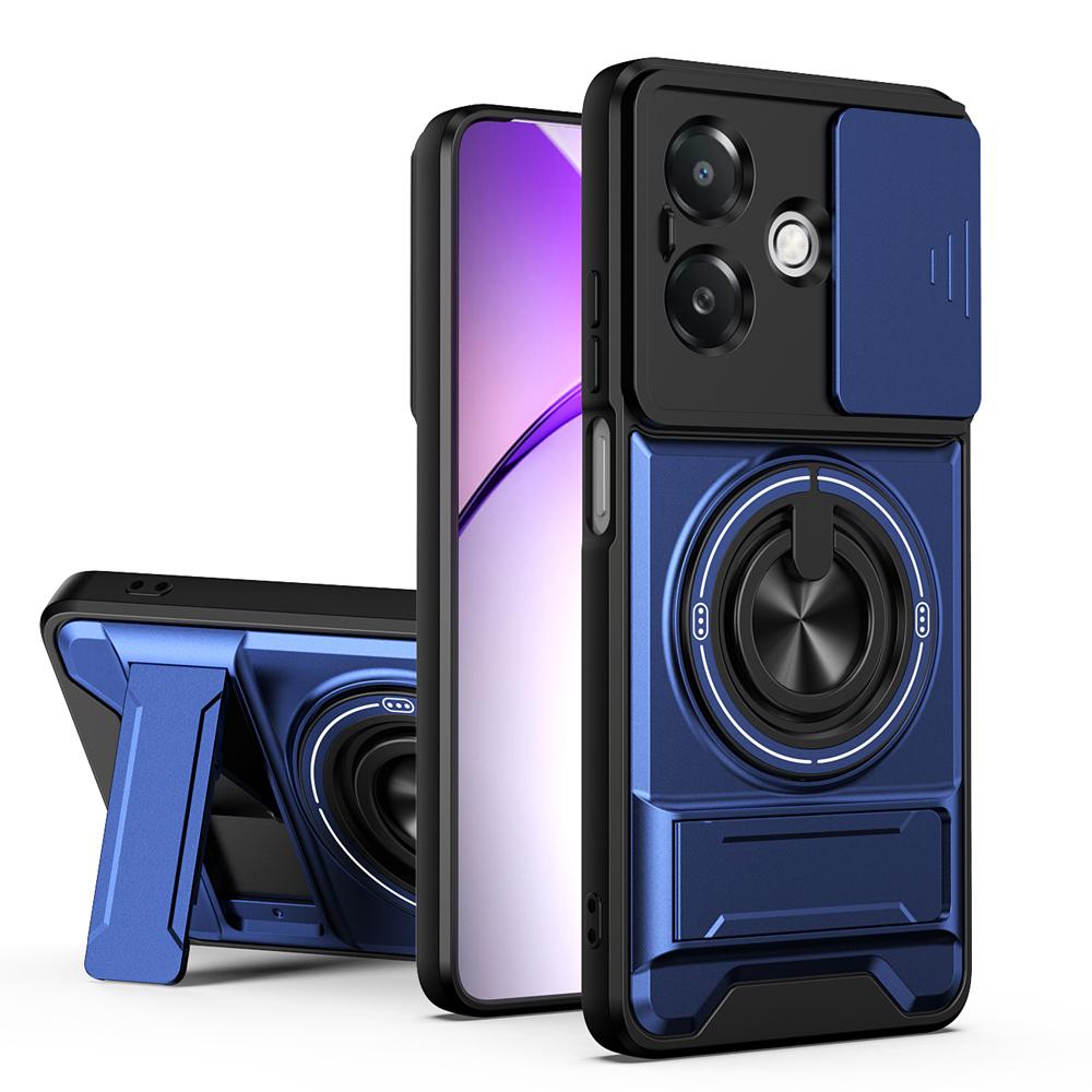 KEYSION Magnetic Phone Case for OPPO A3 A3X 5G A5i Slide Camera Protection Upright Kickstand 360 Ring Shockproof Back Cover