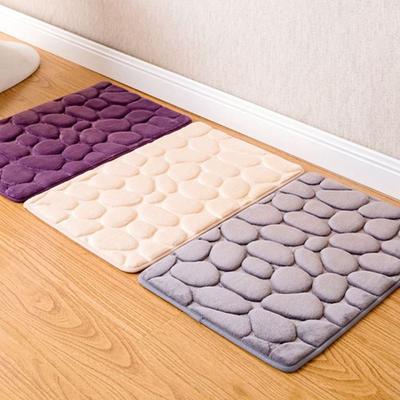Modern Pebbles Style Rectangle Bath Mat Anti Slip Bathroom Carpet Soft Shaggy Microfiber Doormat Living Room Feet Pad