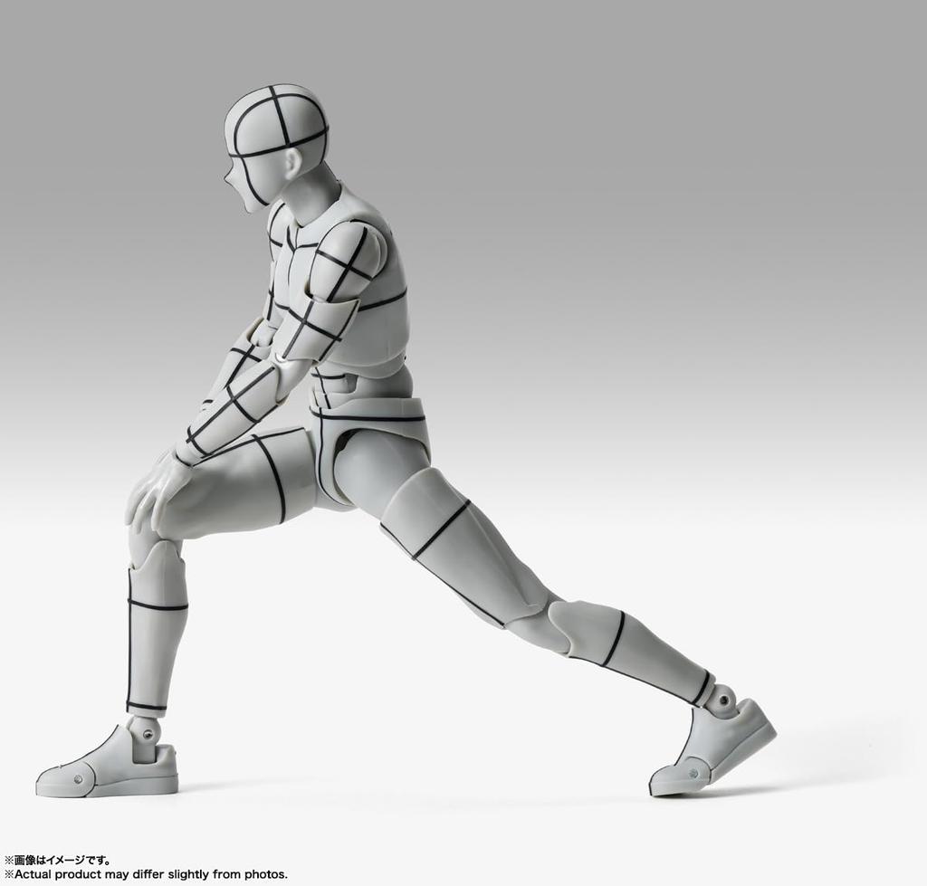 TAMASHII NATIONS S.H.Figuarts Body-kun -Sports- Edition -Wireframe- (Gray Color Ver.) Approximately 150mm PVC & ABS Painted Movable Figure