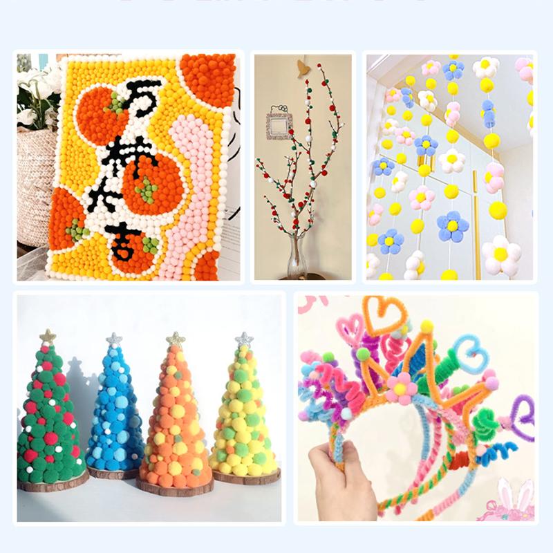 DIY Handicraft Materials Pompom Ball 10/20/30mm Fluffy Soft Colorful Craft Supplies Handmade Accessories Festive Decorations TMZ