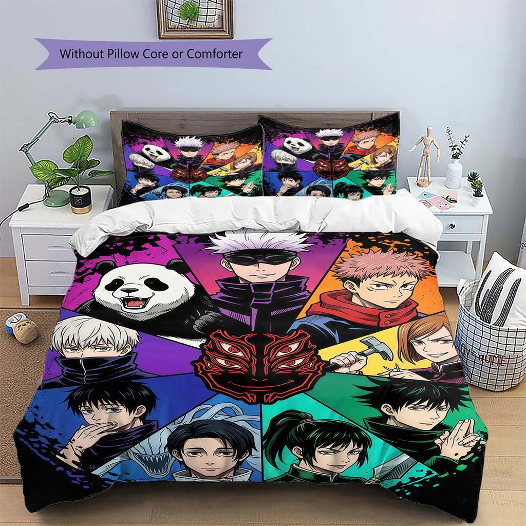 J-Jujutsu K-Kaisens Character Art Set Duvet Cover & Pillowcase, Birthday & Holiday Gift.chl
