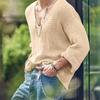 Autumn Men's Clothing Luxury Knit T Shirt Solid Color V Neck Long Sleeve Leisure Streetwear Popular Hollow Out Loose Tees S-3XL