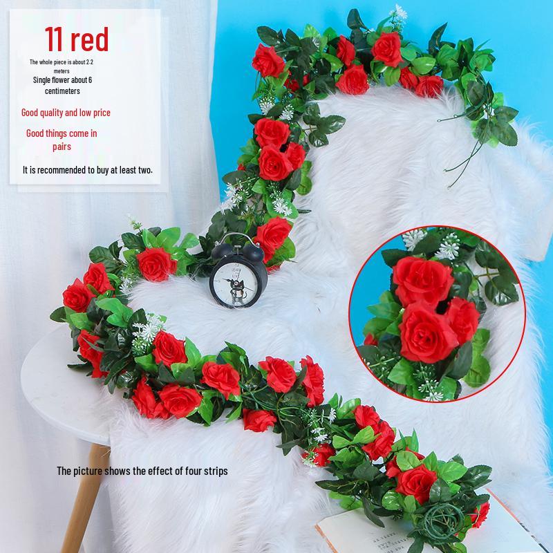 Artificial Rose Vine Hanging Basket and Arch Decoration