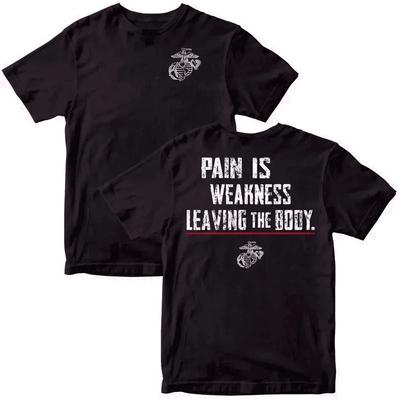 Marines Pijn Is Zwakte T-shirt voor kinderen, Motiverend USMC Fitness T-shirt