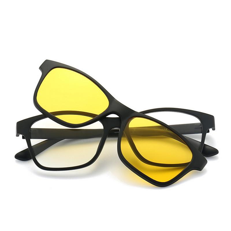 2246 Magnet Clip Square Frame Myopia Eyeglasses 0 -0.5 -1.0 -2.0 To -6.0 Hyperopia Sunglasses +0.5 +1.0 +2.0 To +6