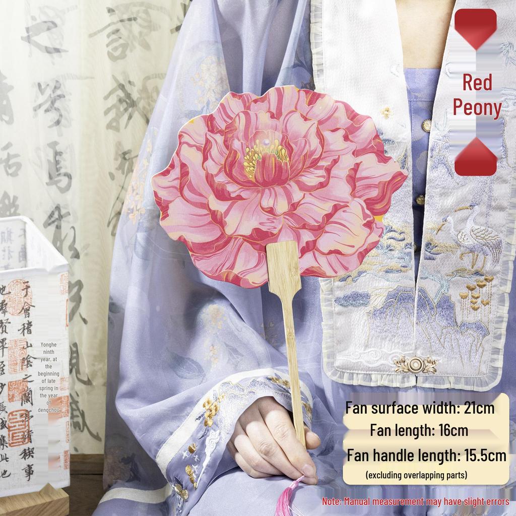 Peony Fan - Tang Style Hanfu Photo Prop, Chic Luoyang Souvenir for Tourists
