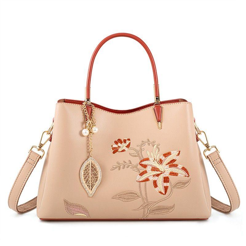 

Bag Female New Chinese Style National Style Send Mother-in-Law Embroider Apricot paragraph A