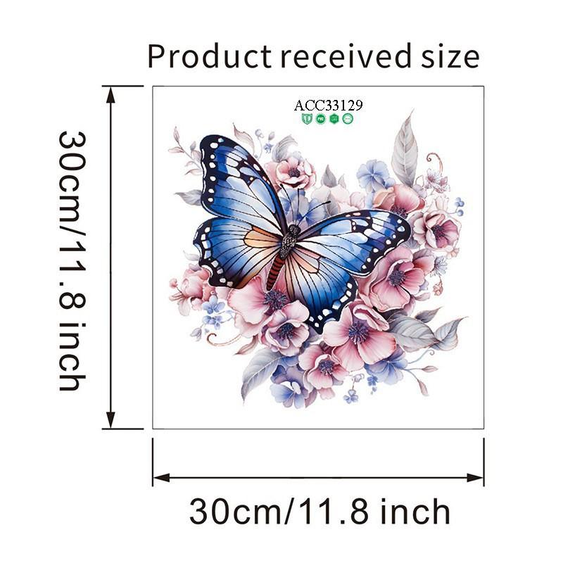 New Painted Pink Beautiful Flower Butterfly Sticker Bathroom Toilet Waterproof Toilet Lid Toilet Sticker