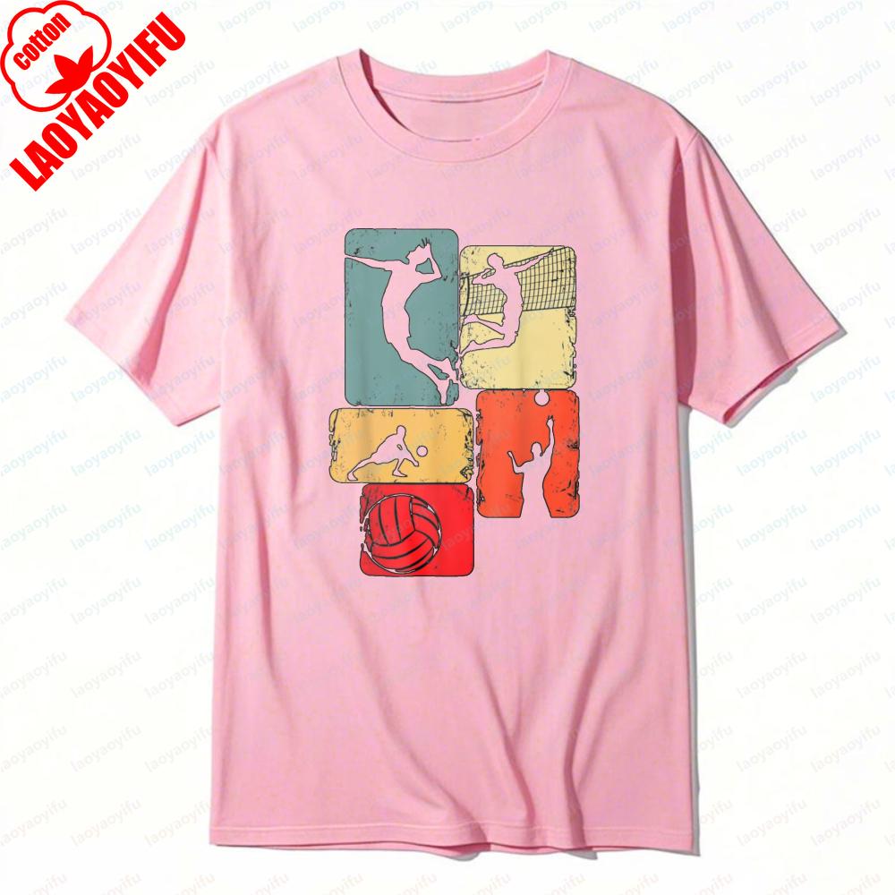 Volleyball Sport Silhouette Printed TShirt Casual Wear Breathable Outdoors Tee Athletic Fashion Women Man Tops Active Lifestyle