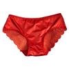 Damskie satynowe majtki z kokardą Spaghetti pasek jednokolorowe drążą koronkowe figi w połowie talii cienkie seksowne