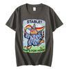 Stable Thats for Horses Funny Cat Meme Tshirt Men Women Fashion Y2k Short Sleeve Tshirts Summer Casual Loose Cotton T Shirts