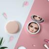 Women Use Face Beauty Care Tool Convenient To Carry Handheld Mirror LED Light Desktop Makeup Mirror