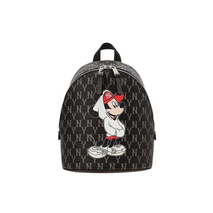 New MLB Disney, Collaboration Artificial Leather Polyester Backpack Mini Unisex Beige/Black 32BGK1011