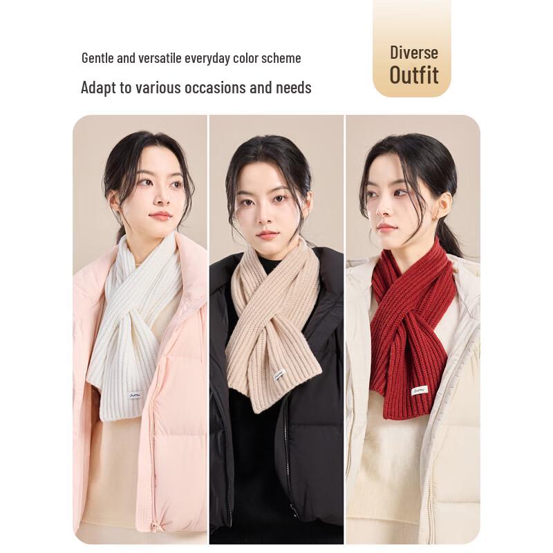 JIUMU Women's Wool Blend Cross Knit Neck Scarf