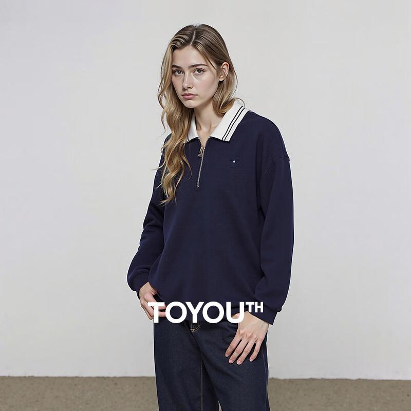 Women's Fleece-Lined Color-block Polo Sweatshirt