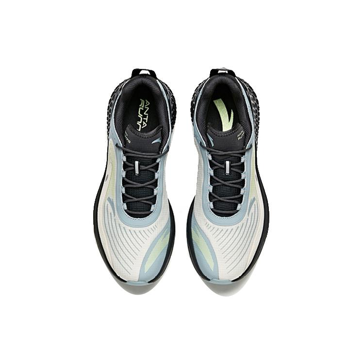 New Anta C37+ Cushioned Anti Slip Wear Resistant Breathable Lightweight Low Top Sprint Running Shoes ] Men's Black Blue 912225537-3