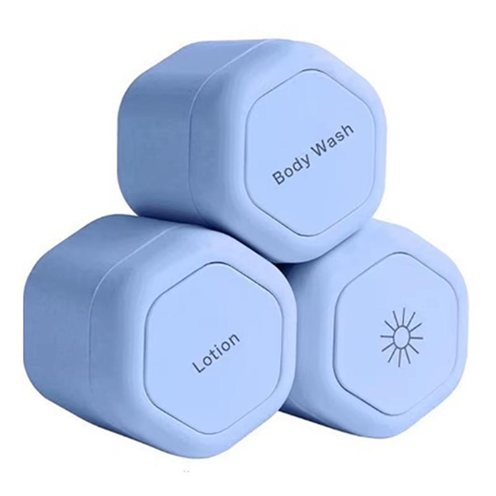 3PCS Hexagonal Magnetic Cream Lotion Box Face Cream Sunscreen Organizer Travel Toiletries синий