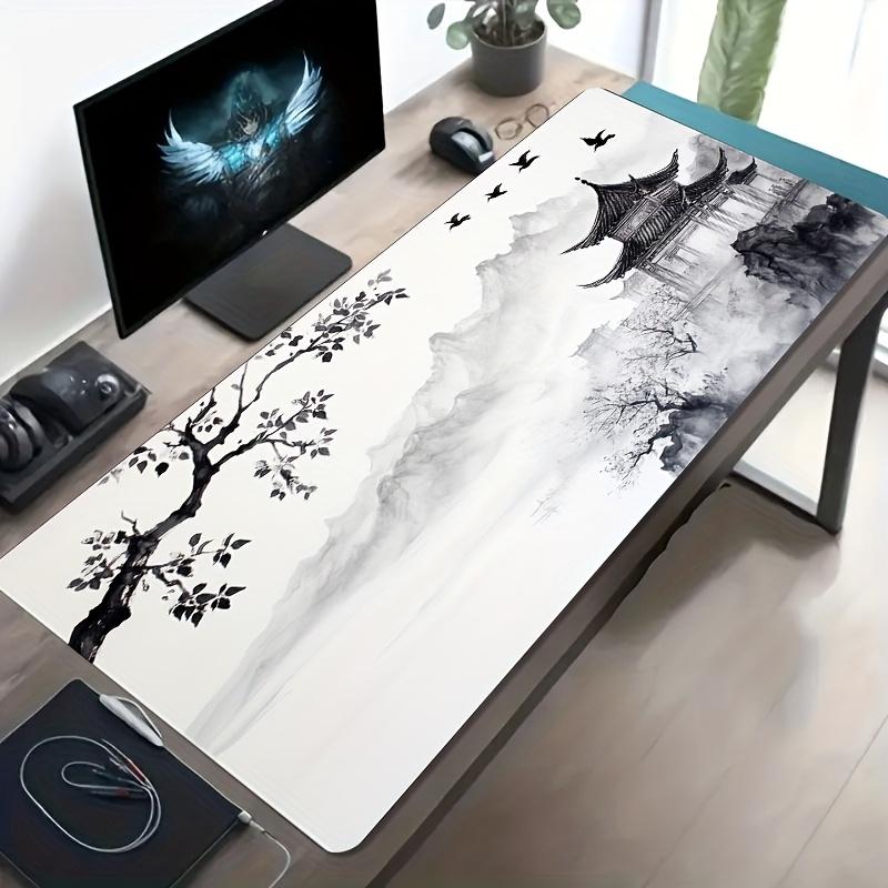 Ancient Chinese Landscape Design Mouse Pad Large Rubber Nonslip Desk Accessories Mousepad for Office Gamer Keyboard Decor Mat