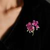 Ethnic Style Cheongsam Brooch: Pink Floral Forget-Me-Not Corsage - Perfect Valentine's Gift