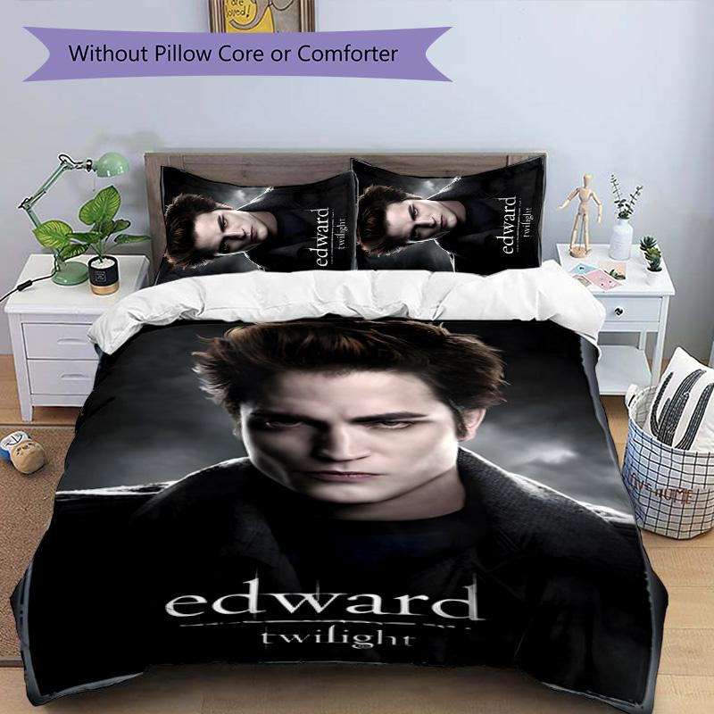 Juego de Ropa de Cama Edward Cullen de 3 Piezas Funda Nórdica con Cierre Incluye 1 Funda Nórdica y 2 Fundas de Almohada para Todas las Estaciones Decoración de Dormitorio Hogar Dormitorio Universitario