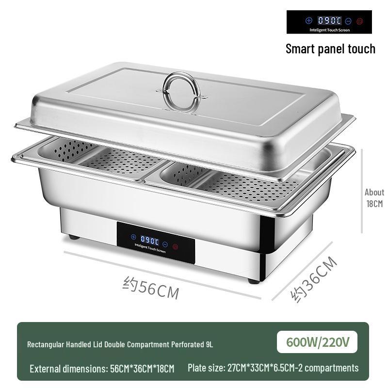 Stainless Steel Self-Serve Buffet Warmer with Transparent Flip-Top for Restaurants & Hotels