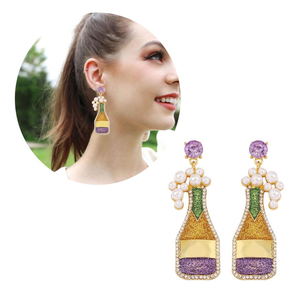 Colorful Festival Party Earrings Champagne Earrings Eye Catching and Fashionable Jewelry Sophistications Look for Women