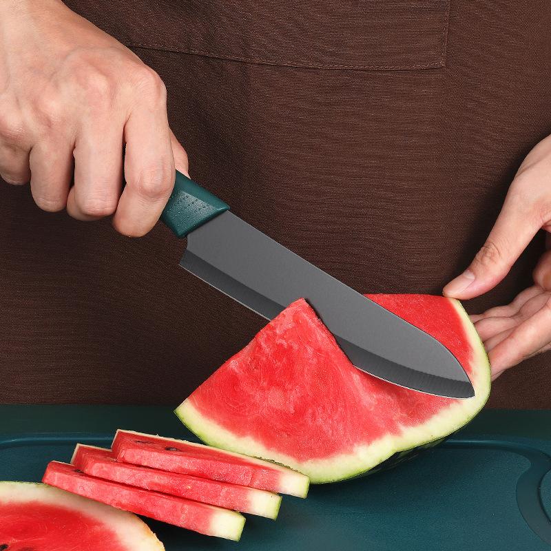 Edelstahl-Messerset, Kochmesser, dunkelgrün, schwarz, Stahl, Messerständer, Küchenmesser und Zubehör, Messersets