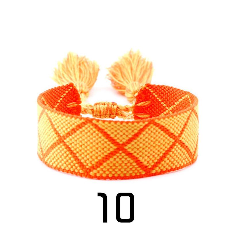Women Fashion Jewelry Gift Colorful Decorative Pattern Embroidered Handmade Woven Bracelet Bohemian