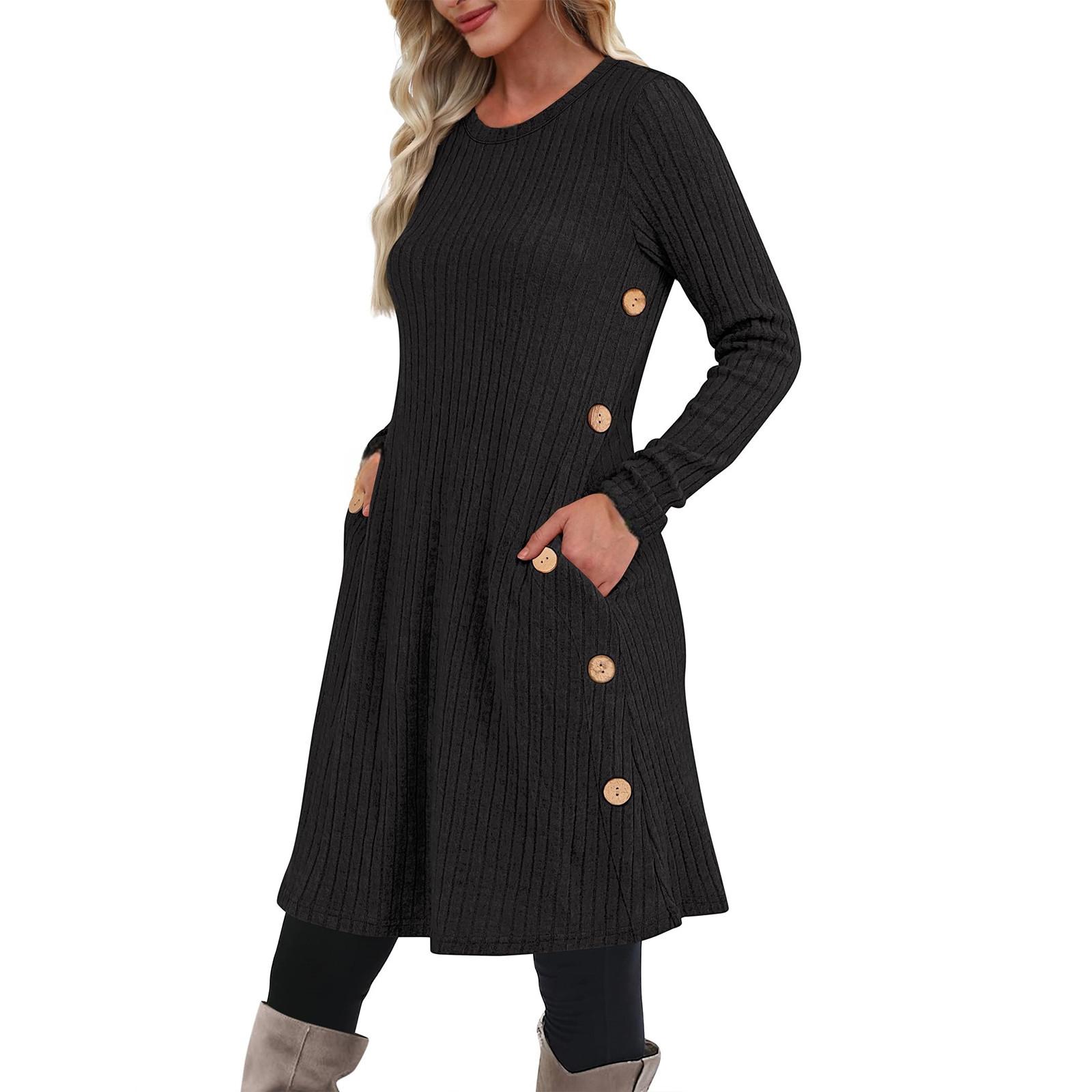 

Женские летние платья Свободное платье с карманами M чёрный