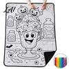 Cozy Couch Blanket with Markers Halloween DIY Coloring 24 Markers Color Your Own Throw Soft Velvet Arts And Crafts Blanket Ghost Pumpkin Patterns