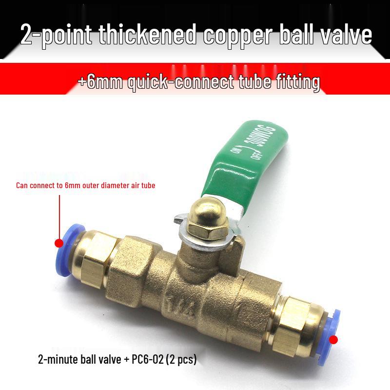 Pneumatic BUC-6-10 Hand Valve: 8mm Air Hose, 12mm Manual Straight Valve with Quick Connect Fitting