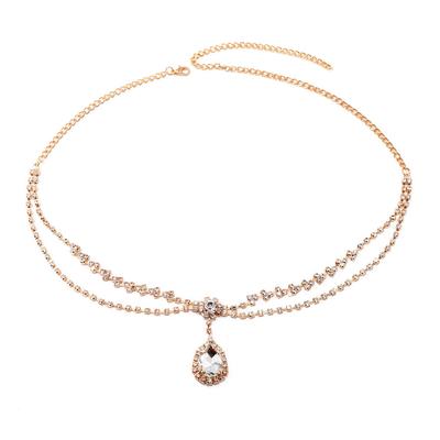 Crystal Forehead Chain Water Drop Rhinestone Fashion Romantic Headband Headwear Decoration Women Party Girls Present