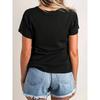European Size Plus Size, Women's "Cafecito Social Club" Coffee & Cake Print T-Shirt - Casual Round Neck, Short Sleeve, Stretchy Polyester Blend