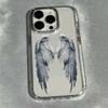 Angel Wings Metal Frame Transparent Phone Case For iPhone 17 Air 16E 16 15 14 13 12 11 Pro Max XS X XR 7 8 Plus SE 2020 17 Cover