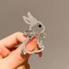 Vintage Rhinestone Bunny Brooches For Women Cute Fashion Simple Bow Bunny Pins