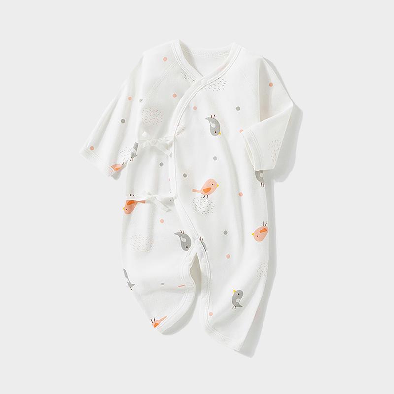 Newborn Pure Cotton Butterfly Bodysuit: Four Seasons Tie-Up, Boneless Design Jumpsuit