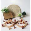 Children's Wooden Jungle Track Train Assembly Cake Slide Car Set Gift Toy