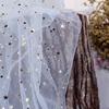 Dreamy Star Moon Sequins Mesh Fabric for Photography, Cosmetics, and Nail Art Backgrounds E18