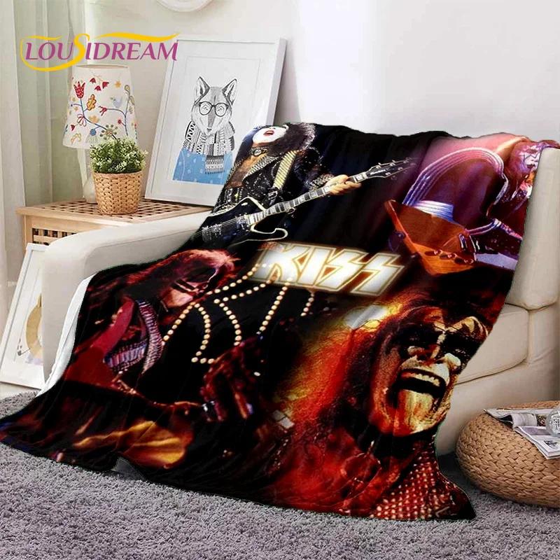Kiss Rock Heavy Metal Band Gene Paul Soft Flannel Blanket for Bed Bedroom Sofa Picnic,Throw Blanket for Outdoor Leisure Nap Gift