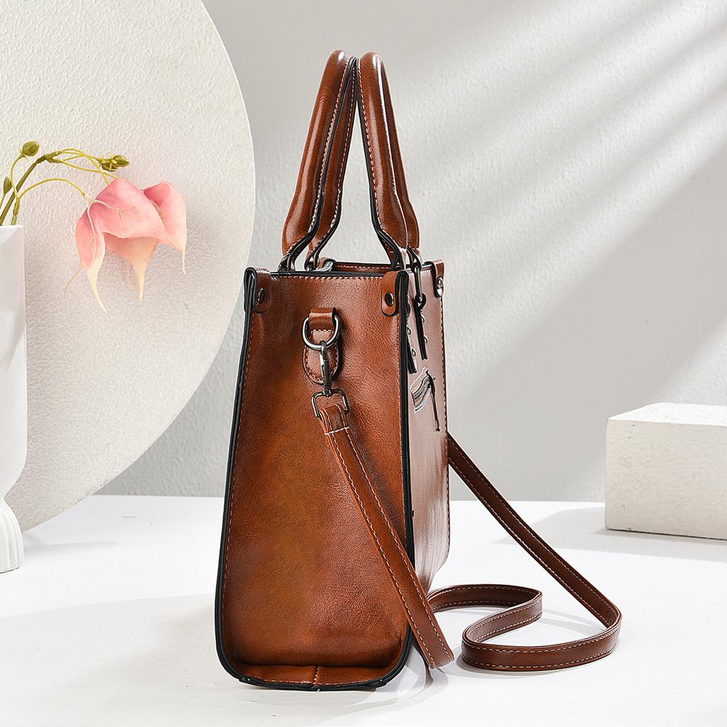 Trendy Oversized Commuter Tote Handbag For Ladies, Multiway European Style Shoulder & Crossbody Daily Bag